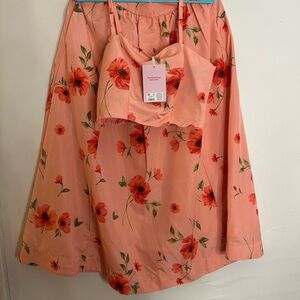 Old Navy Peach Floral Midi Skirt